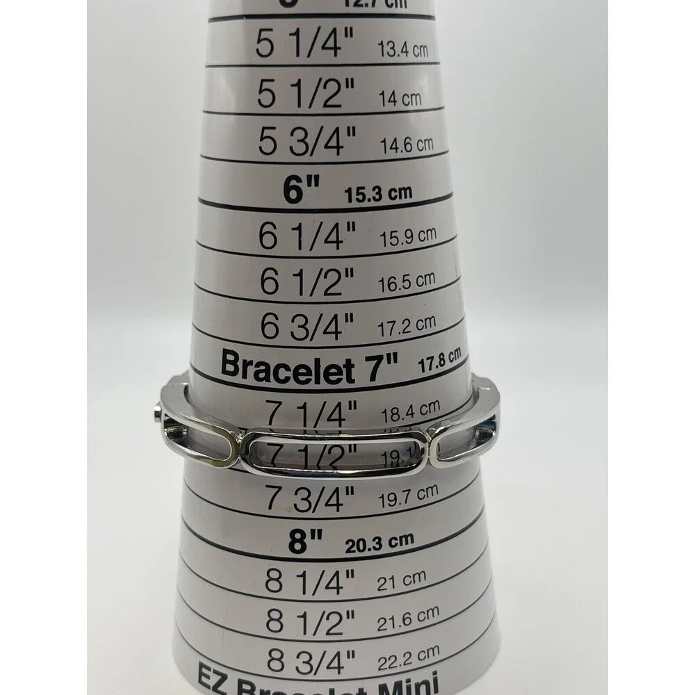 Charter Club Silver Tone Crystal Hinge Bangle Bracelet New